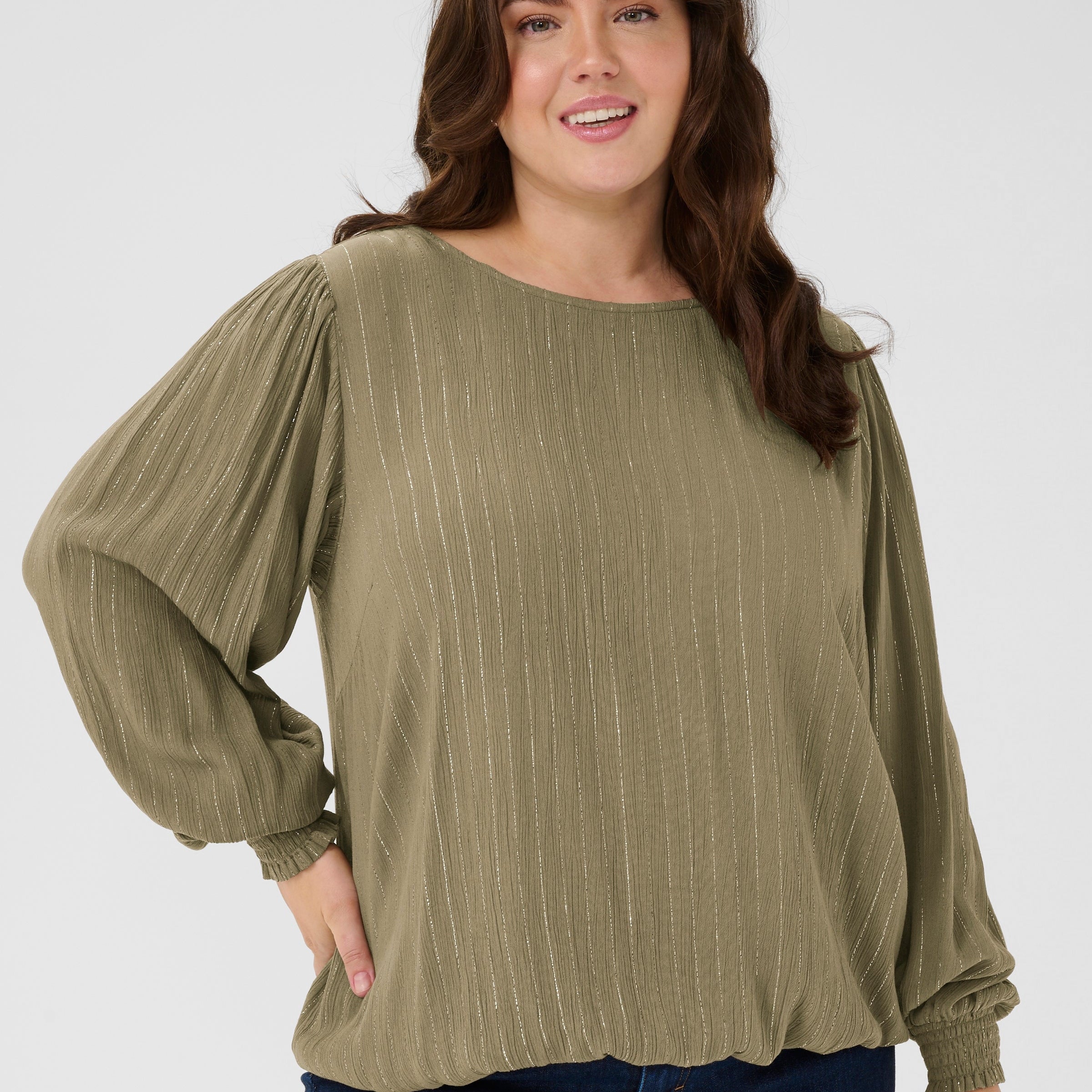 Bluse in cognacbraun