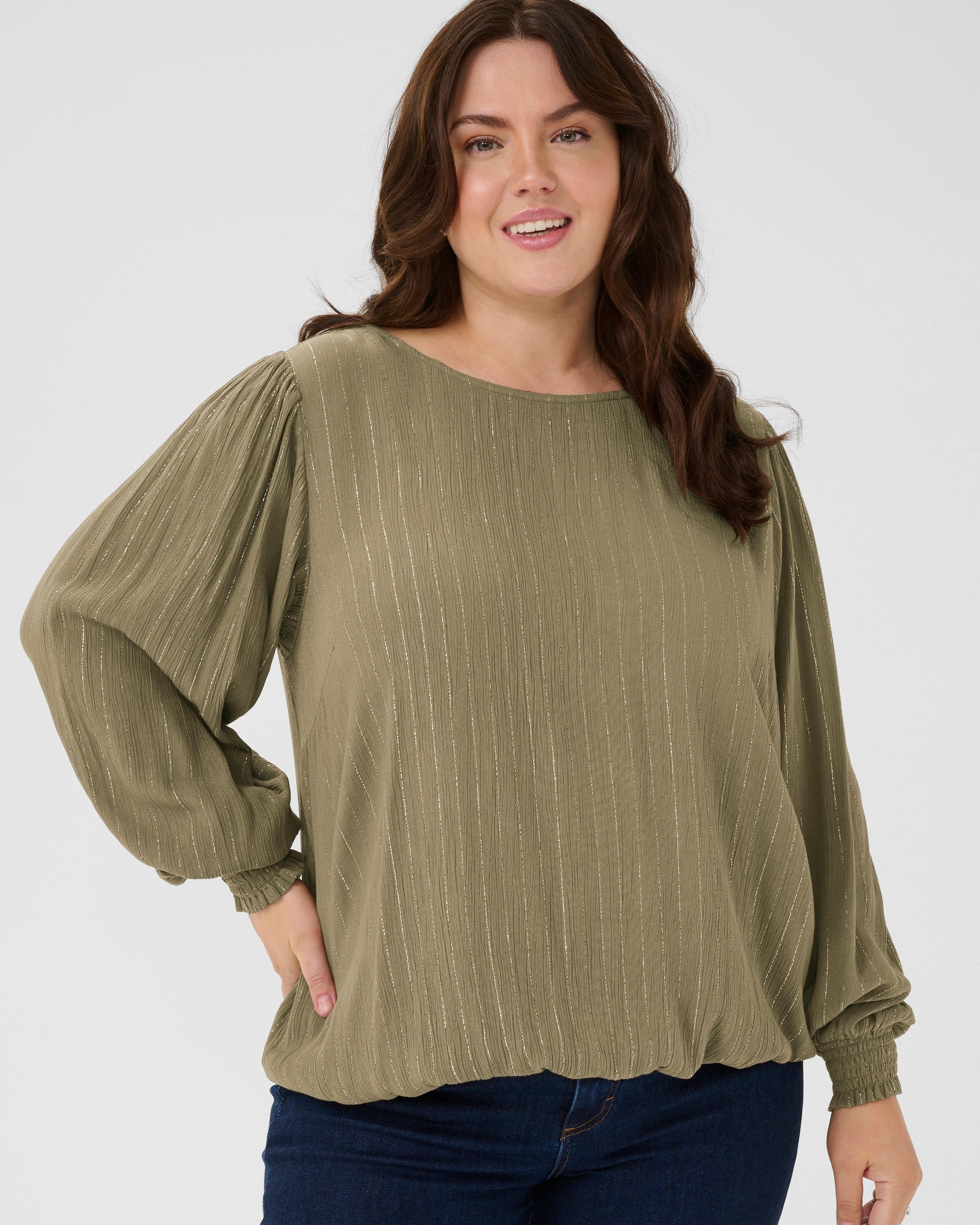 Bluse in cognacbraun