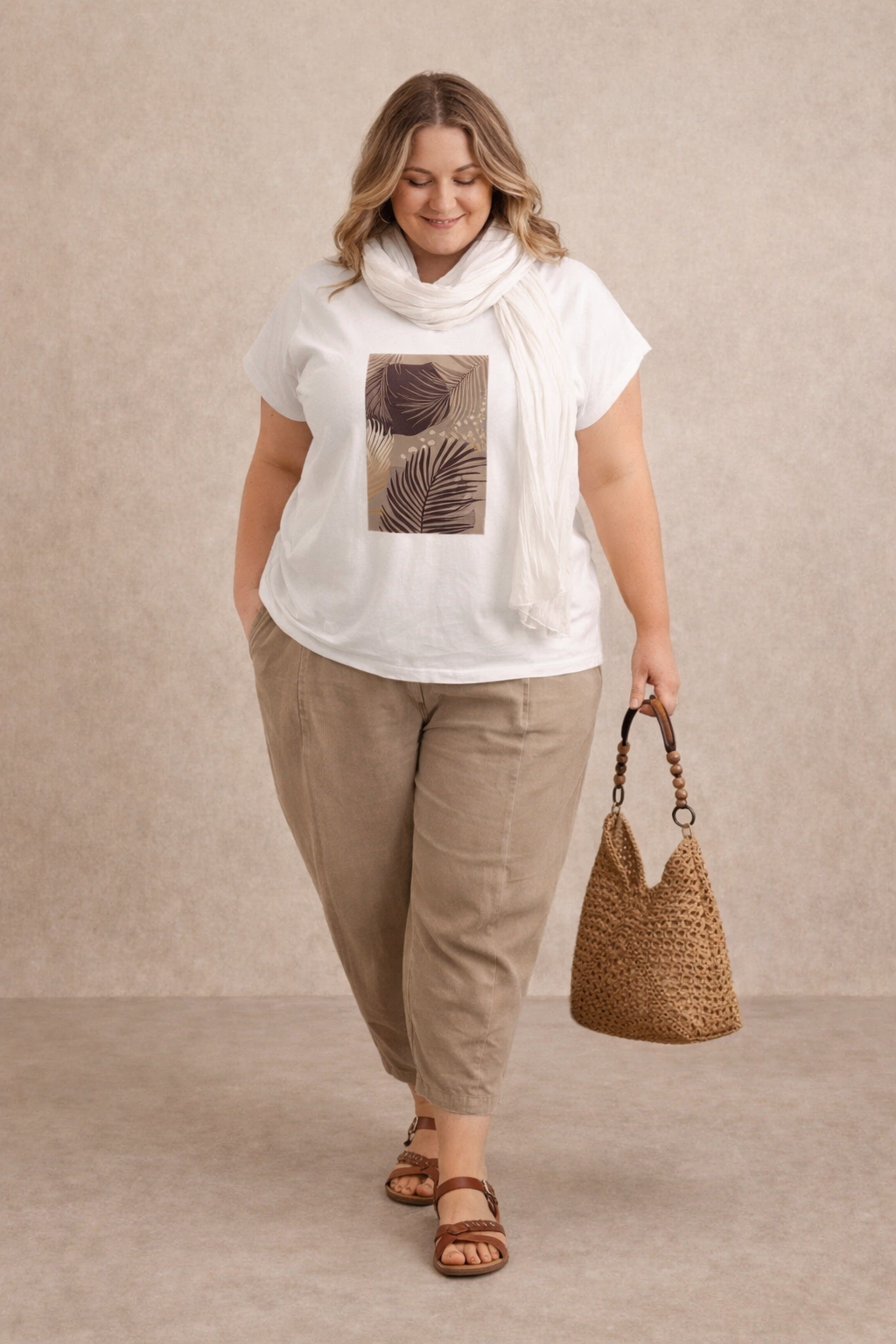 Frau mit sommerlichen Look, KI-generiert
