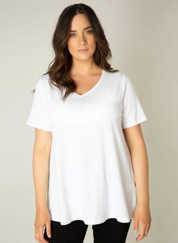T-Shirt Alba A-Linie, weiß - Base Level Curvy 