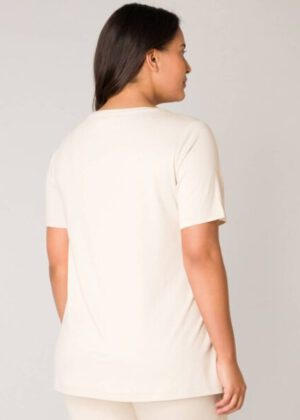 T-Shirt Alba A-Linie V-Ausschnitt, creme | Level Lieblingskurve Curvy - Base kaufen
