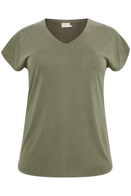 Kaffe Curve T-Shirt KClina V-Ausschnitt oliv bei Lieblingskurve kaufen