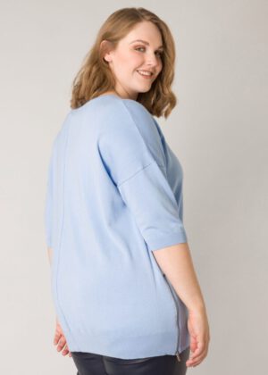 Yesta Hillie Pullover Feinstrick Plus Size Große Größen hellblau