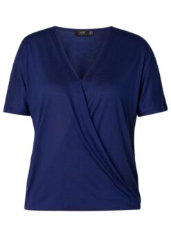 Yesta T-Shirt Wickeloptik dunkelblau