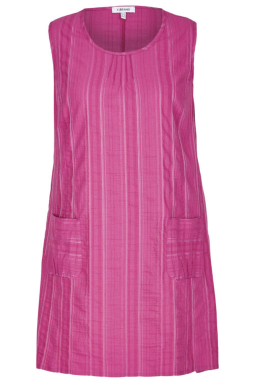 Freisteller KJ Brand Longtop Tunika pink mit Rundhals zwei Taschen leichte A-Linie bei Lieblingskurve bestellen