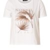 Yesta Jytta T-Shirt mit Rundhals große Größen weiß mit Frontprint sommerlicher Druck bei Lieblingskurve kaufen