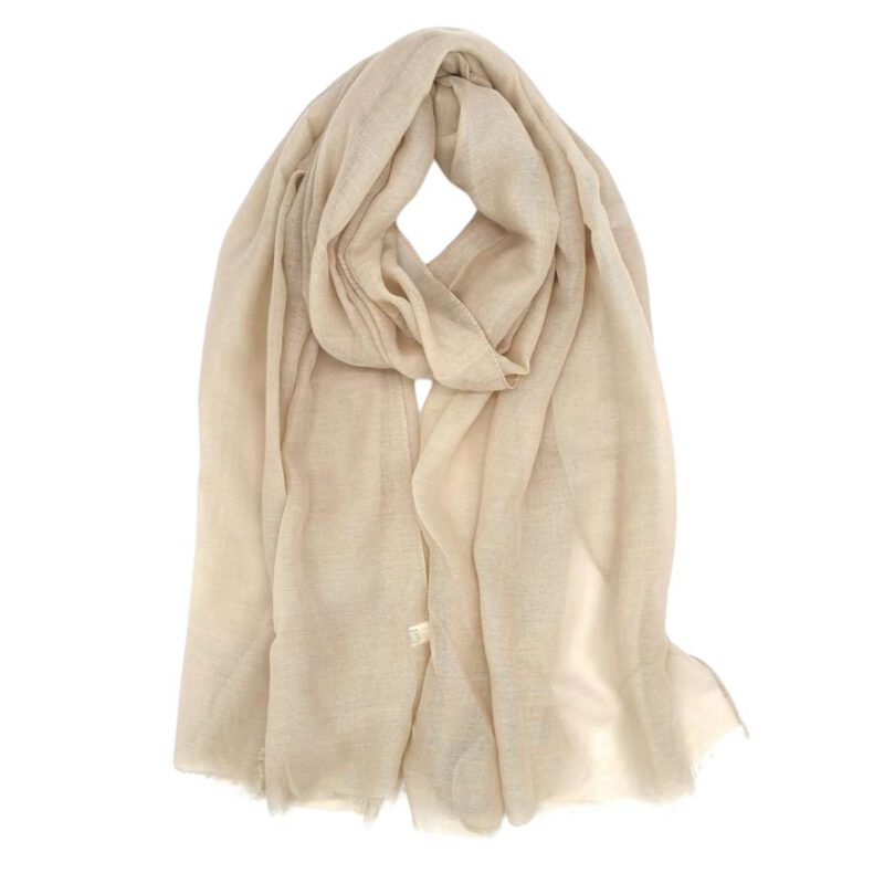 Weicher Schal Damen, Tuch unifarben in beige 