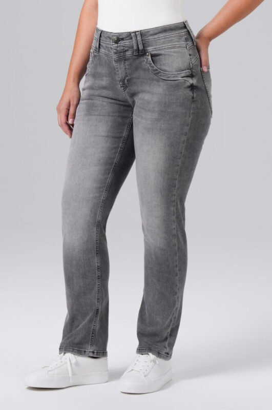 Jeans Rona Straight, gerades Bein, schwarz-grau - LeMaPa 