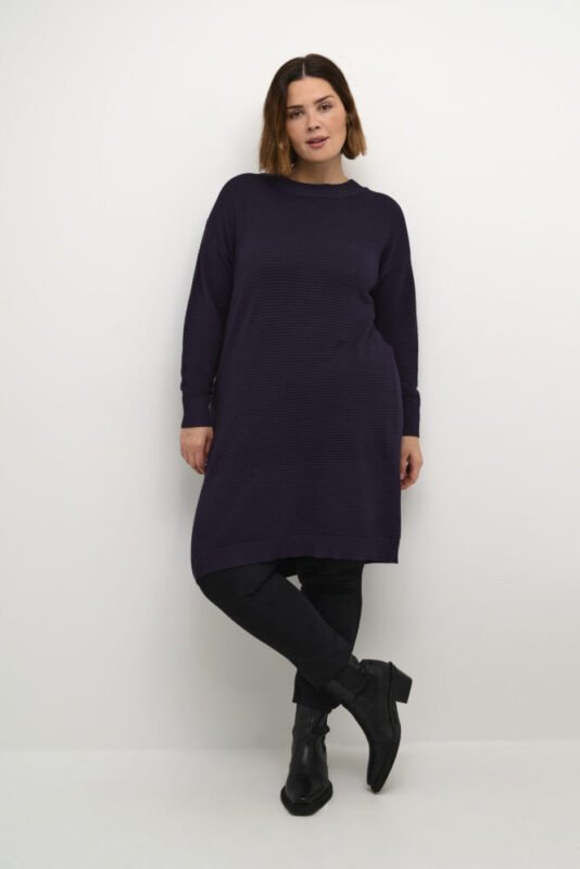 Strickkleid Tunika Longpullover KCbell, lila - Kaffe Curve 