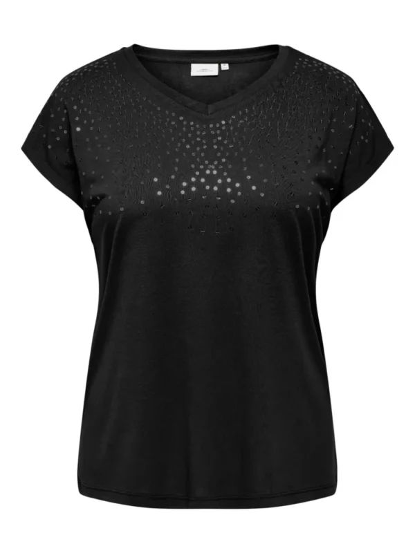 T-Shirt Caralexia mit Pailletten, schwarz - ONLY Carmakoma 